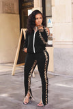 namcoverse Leopard Print Patchwork Tracksuits Suits