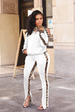 namcoverse Leopard Print Patchwork Tracksuits Suits