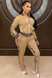 namcoverse Leopard Print Patchwork Tracksuits Suits