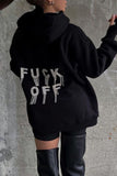 namcoverse Letter Hot Drilling Fringed Hoodie