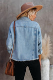 namcoverse Light Blue Distressed Washed Denim Jacket