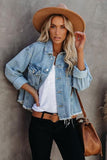 namcoverse Light Blue Distressed Washed Denim Jacket