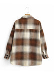 namcoverse Plaid Lapel Pocket Long Sleeve Shacket