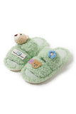 namcoverse Cute Bear Flower Slip-on Fuzzy Slippers