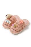 namcoverse Cute Bear Flower Slip-on Fuzzy Slippers