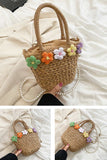 namcoverse Little Flower Handmade Straw Crossbody Bag