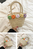 namcoverse Little Flower Handmade Straw Crossbody Bag