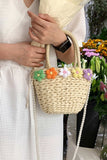 namcoverse Little Flower Handmade Straw Crossbody Bag