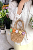 namcoverse Little Flower Handmade Straw Crossbody Bag