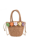 namcoverse Little Flower Handmade Straw Crossbody Bag