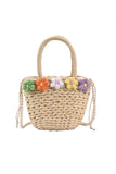 namcoverse Little Flower Handmade Straw Crossbody Bag