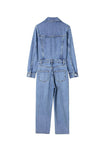 namcoverse Long Sleeve Pocketed High Waist Denim Jumpsuits