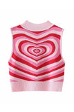 namcoverse Contrast Color Heart Printed Knitted Tank