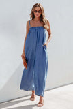 namcoverse Loose Smocked Wide Leg Jumpsuits