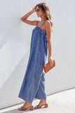 namcoverse Loose Smocked Wide Leg Jumpsuits