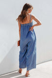 namcoverse Loose Smocked Wide Leg Jumpsuits