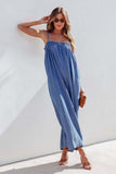 namcoverse Loose Smocked Wide Leg Jumpsuits