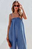 namcoverse Loose Smocked Wide Leg Jumpsuits