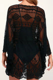 namcoverse Mesh Lace Crochet Cover-up Dress