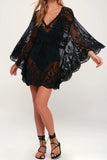 namcoverse Mesh Lace Crochet Cover-up Dress