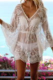 namcoverse Mesh Lace Crochet Cover-up Dress