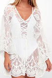 namcoverse Mesh Lace Crochet Cover-up Dress