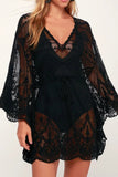 namcoverse Mesh Lace Crochet Cover-up Dress