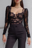 namcoverse Mesh Lace Square Neck Tops