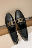 namcoverse Metal Knot Leather Loafers