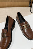 namcoverse Metal Knot Leather Loafers