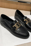 namcoverse Metal Knot Leather Loafers