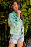 namcoverse Mint green Chain Tassel Denim Jacket