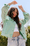 namcoverse Mint green Chain Tassel Denim Jacket