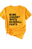 namcoverse Moms Against With Baseball Pants Print T-shirt