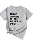 namcoverse Moms Against With Baseball Pants Print T-shirt