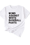 namcoverse Moms Against With Baseball Pants Print T-shirt