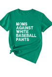 namcoverse Moms Against With Baseball Pants Print T-shirt