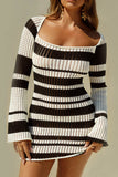 namcoverse Multi-color Contrast Hollow Out Knit Dress