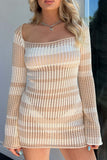 namcoverse Multi-color Contrast Hollow Out Knit Dress
