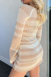 namcoverse Multi-color Contrast Hollow Out Knit Dress