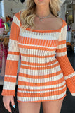 namcoverse Multi-color Contrast Hollow Out Knit Dress