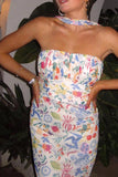 namcoverse Multicolor Print Halter Backless Dress