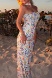 namcoverse Multicolor Print Halter Backless Dress