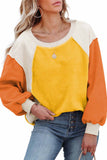 namcoverse Long Sleeve Patchwork Fleece Sweatshirt