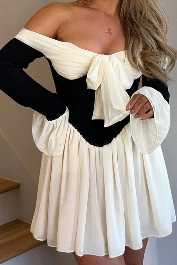 namcoverse Off Shoulder Bow Corset Dress