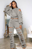 namcoverse Off-Shoulder Cut Out Sweatshirt Long Pants Suits