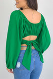 namcoverse Off Shoulder Puff Sleeve Crop Top