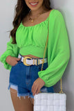 namcoverse Off Shoulder Puff Sleeve Crop Top