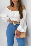 namcoverse Off Shoulder Puff Sleeve Crop Top