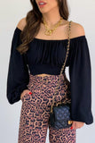 namcoverse Off Shoulder Puff Sleeve Crop Top